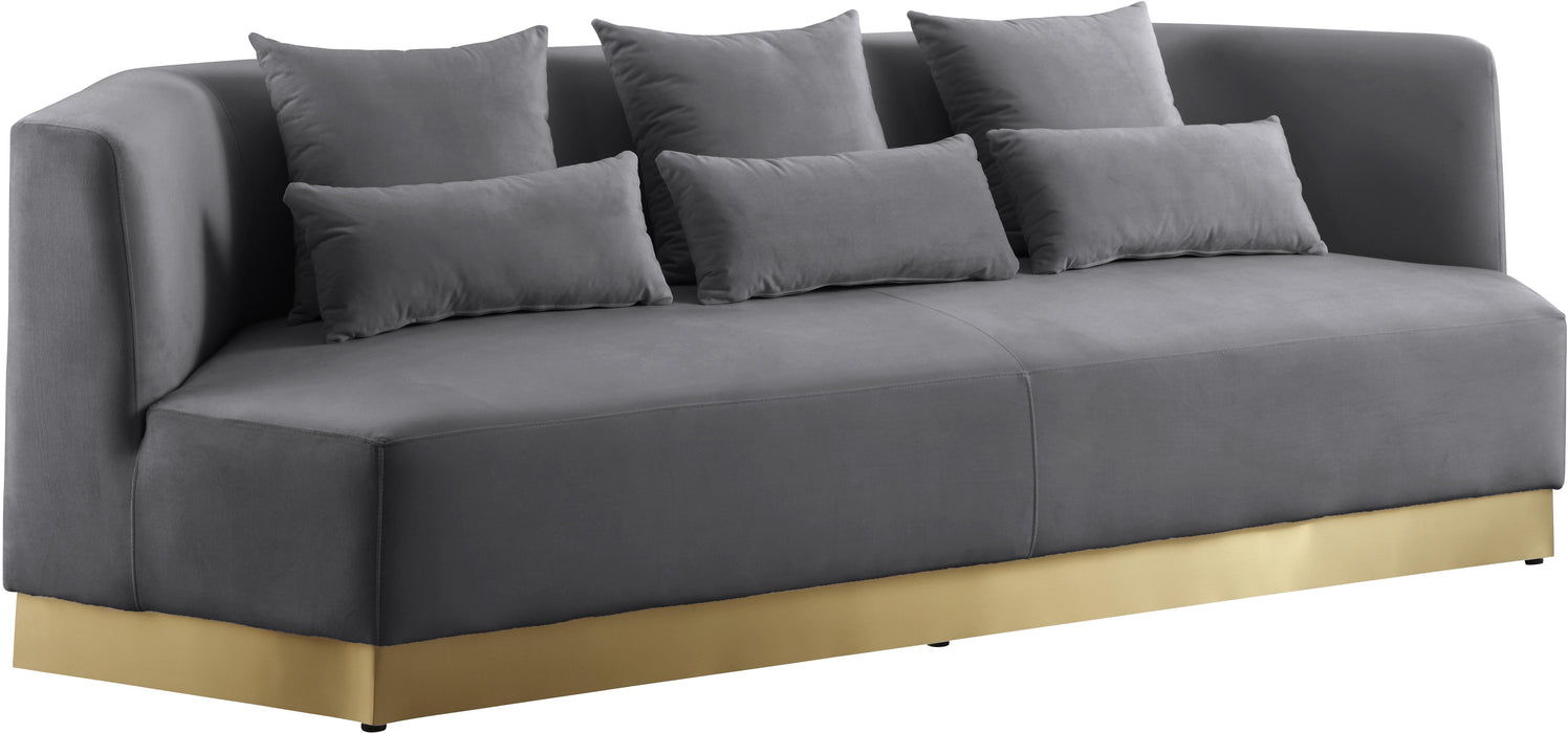 Marquis Grey Velvet Sofa - Bargain Furniture (Detroit, MI)
