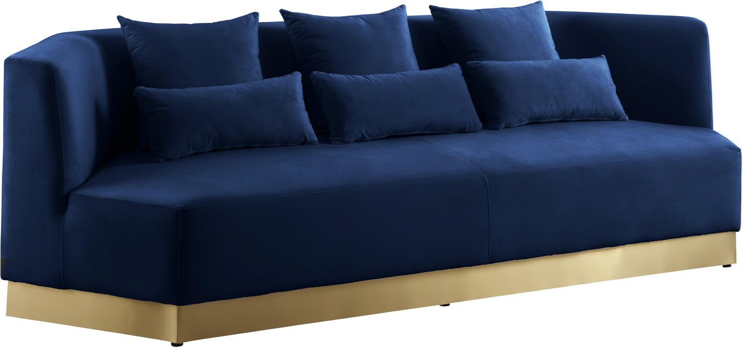 Marquis Navy Velvet Sofa - Bargain Furniture (Detroit, MI)