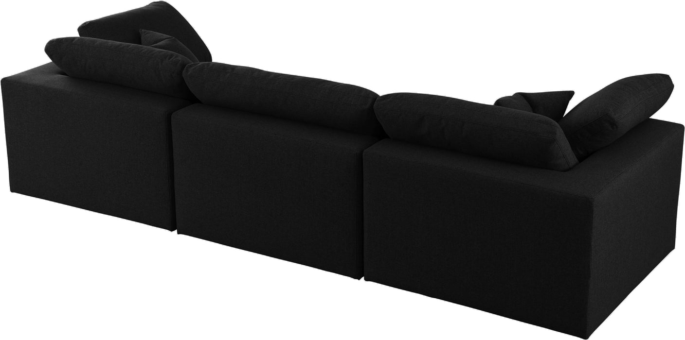 Serene Black Linen Fabric Deluxe Cloud Modular Sofa - Bargain Furniture (Detroit, MI)