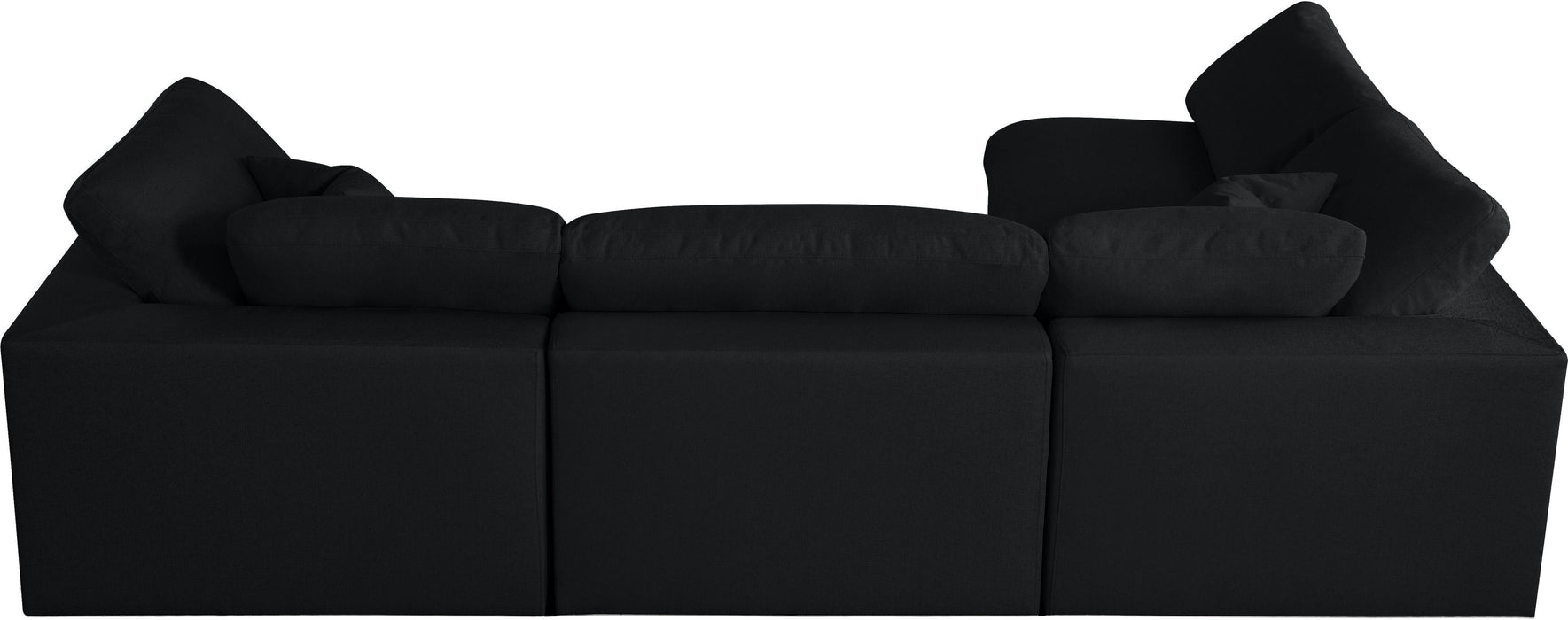 Serene Black Linen Fabric Deluxe Cloud Modular Sectional - Bargain Furniture (Detroit, MI)