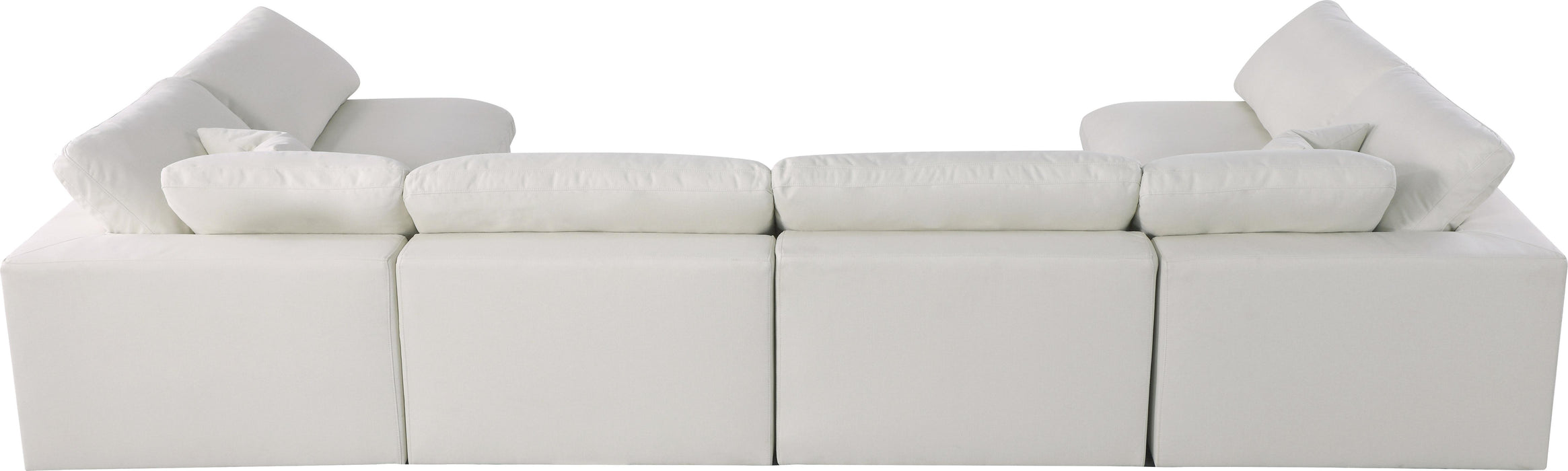 Serene Cream Linen Fabric Deluxe Cloud Modular Sectional - Bargain Furniture (Detroit, MI)