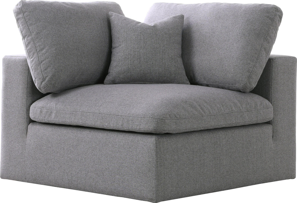 Serene Grey Linen Fabric Deluxe Cloud Corner Chair - Bargain Furniture (Detroit, MI)