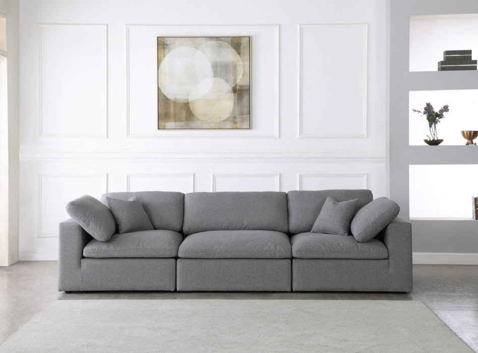 Serene Grey Linen Fabric Deluxe Cloud Modular Sofa - Bargain Furniture (Detroit, MI)