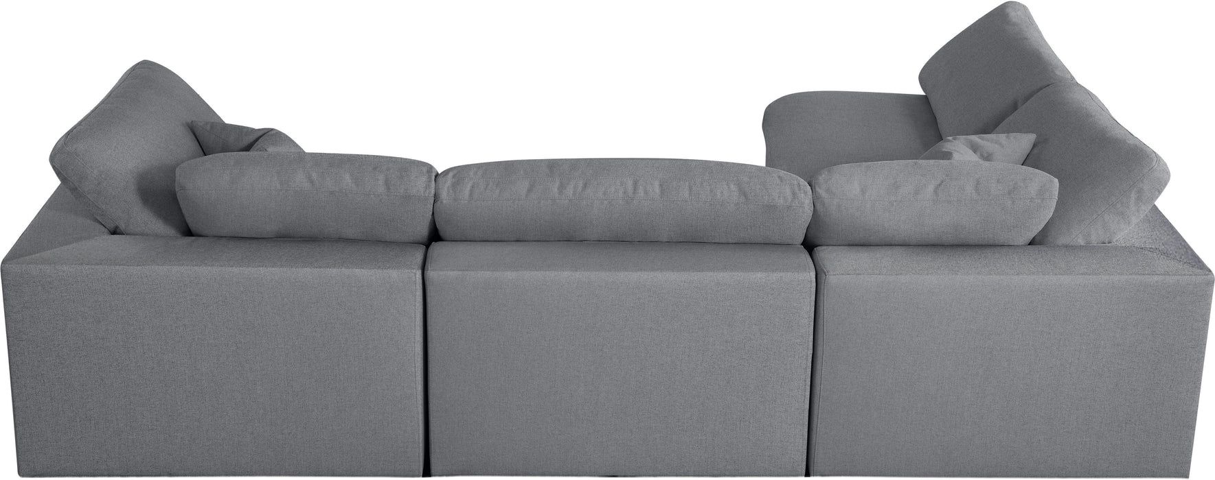 Serene Grey Linen Fabric Deluxe Cloud Modular Sectional - Bargain Furniture (Detroit, MI)