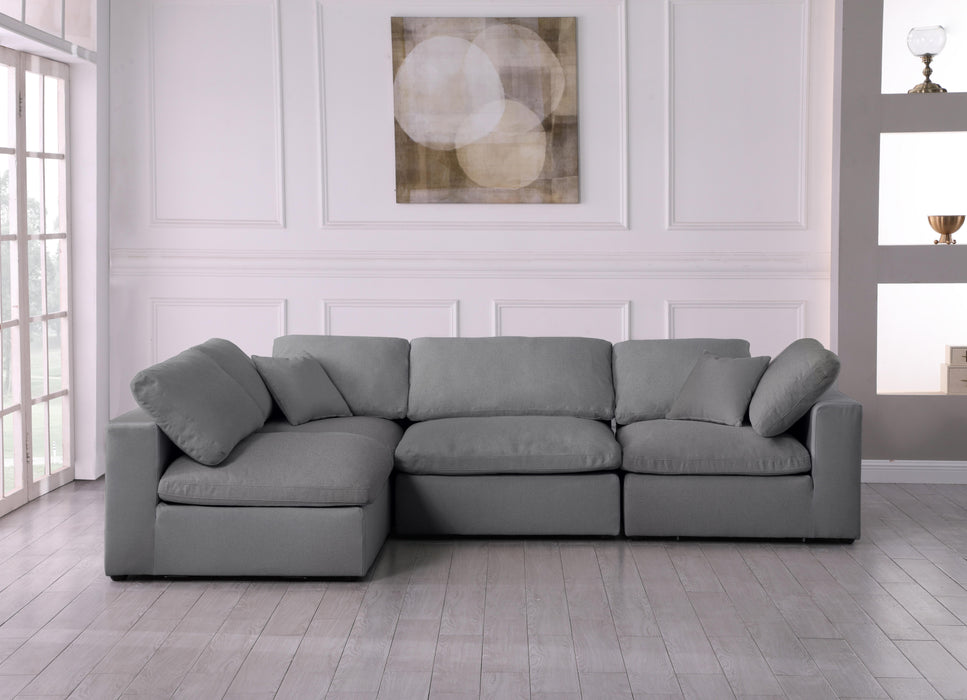 Serene Grey Linen Fabric Deluxe Cloud Modular Sectional - Bargain Furniture (Detroit, MI)
