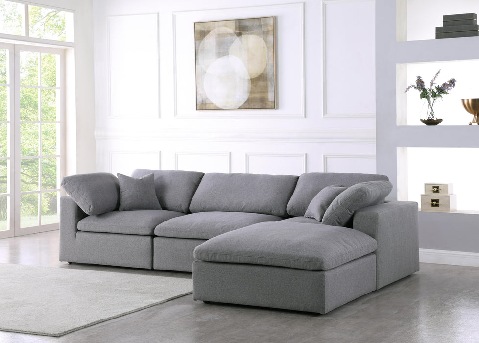 Serene Grey Linen Fabric Deluxe Cloud Modular Sectional - Bargain Furniture (Detroit, MI)