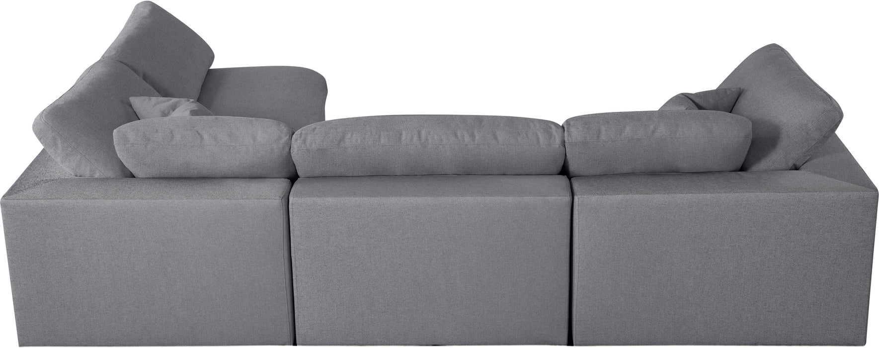 Serene Grey Linen Fabric Deluxe Cloud Modular Sectional - Bargain Furniture (Detroit, MI)