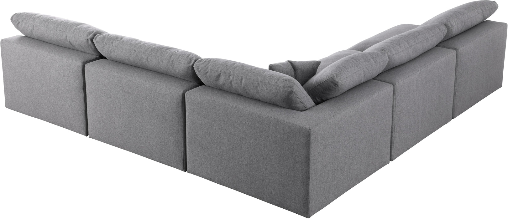 Serene Grey Linen Fabric Deluxe Cloud Modular Sectional - Bargain Furniture (Detroit, MI)