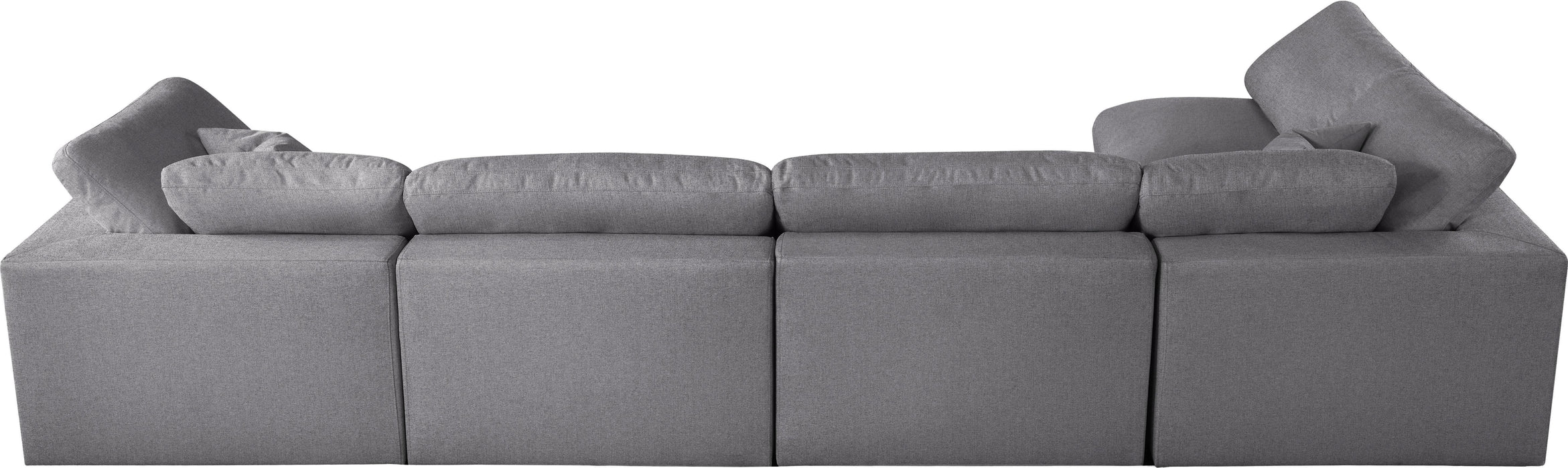 Serene Grey Linen Fabric Deluxe Cloud Modular Sectional - Bargain Furniture (Detroit, MI)