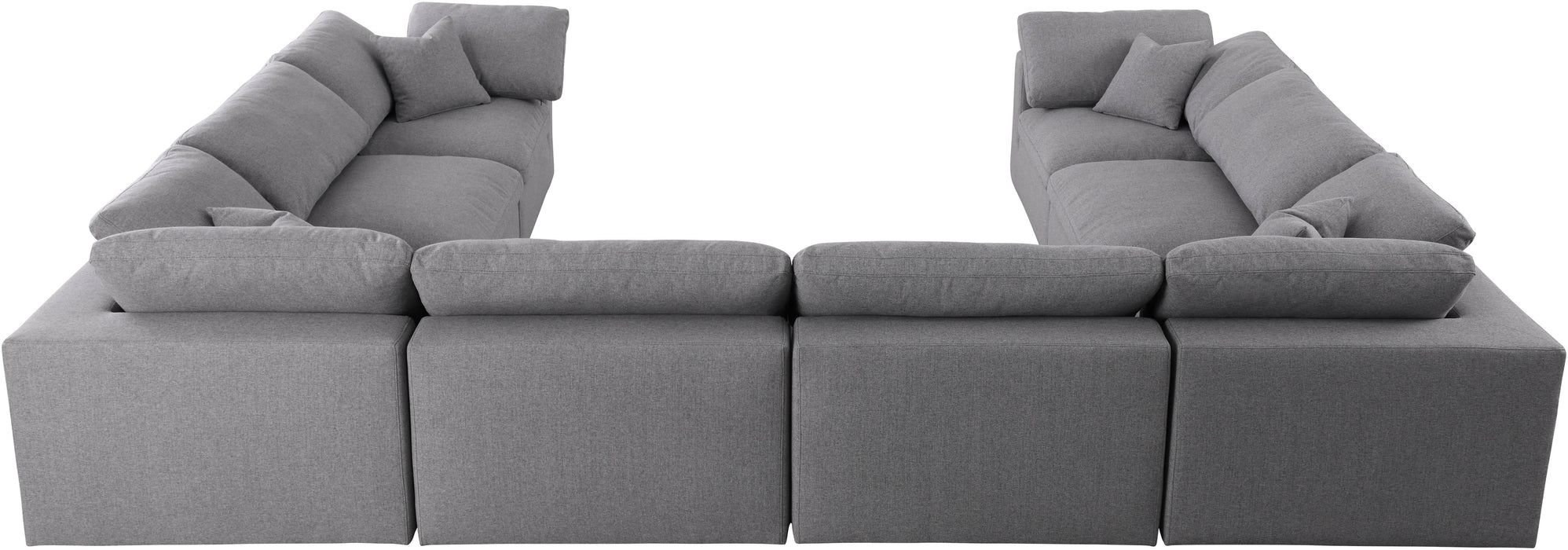 Serene Grey Linen Fabric Deluxe Cloud Modular Sectional - Bargain Furniture (Detroit, MI)
