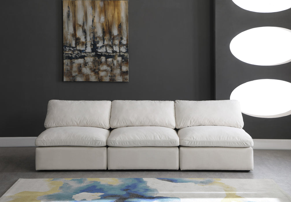 Plush Cream Velvet Standard Cloud Modular Sofa - Bargain Furniture (Detroit, MI)