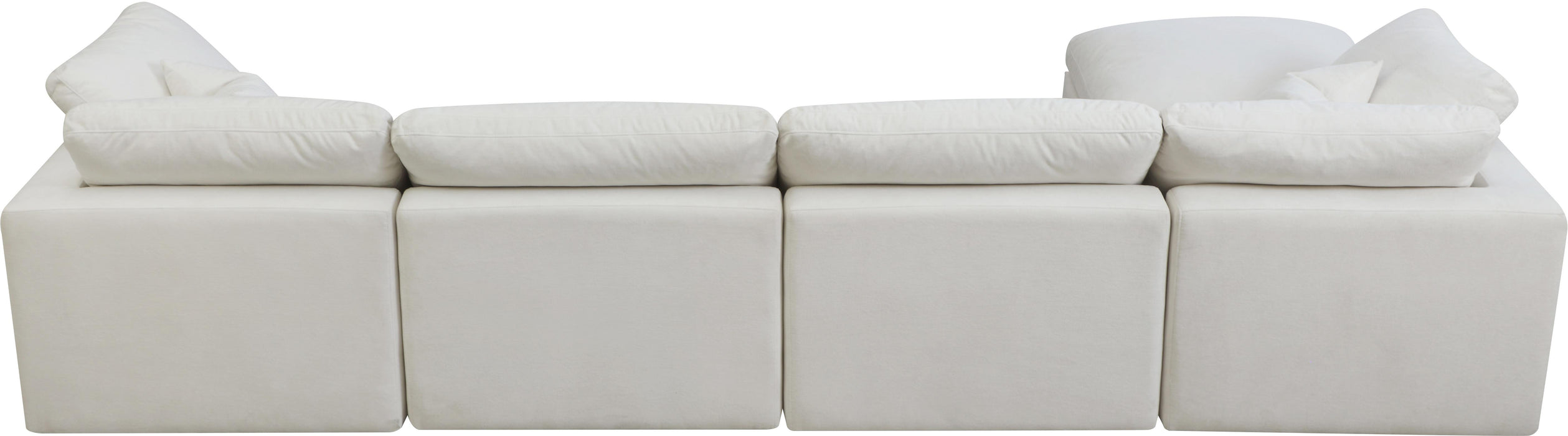 Plush Cream Velvet Standard Cloud Modular Sectional - Bargain Furniture (Detroit, MI)