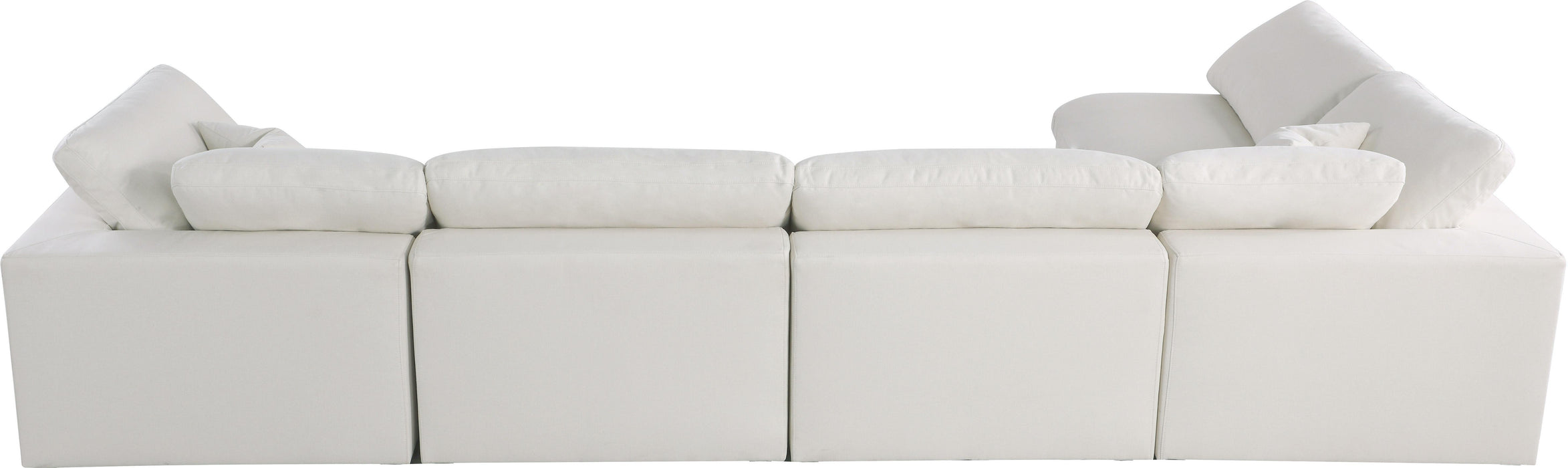 Plush Cream Velvet Standard Cloud Modular Sectional - Bargain Furniture (Detroit, MI)