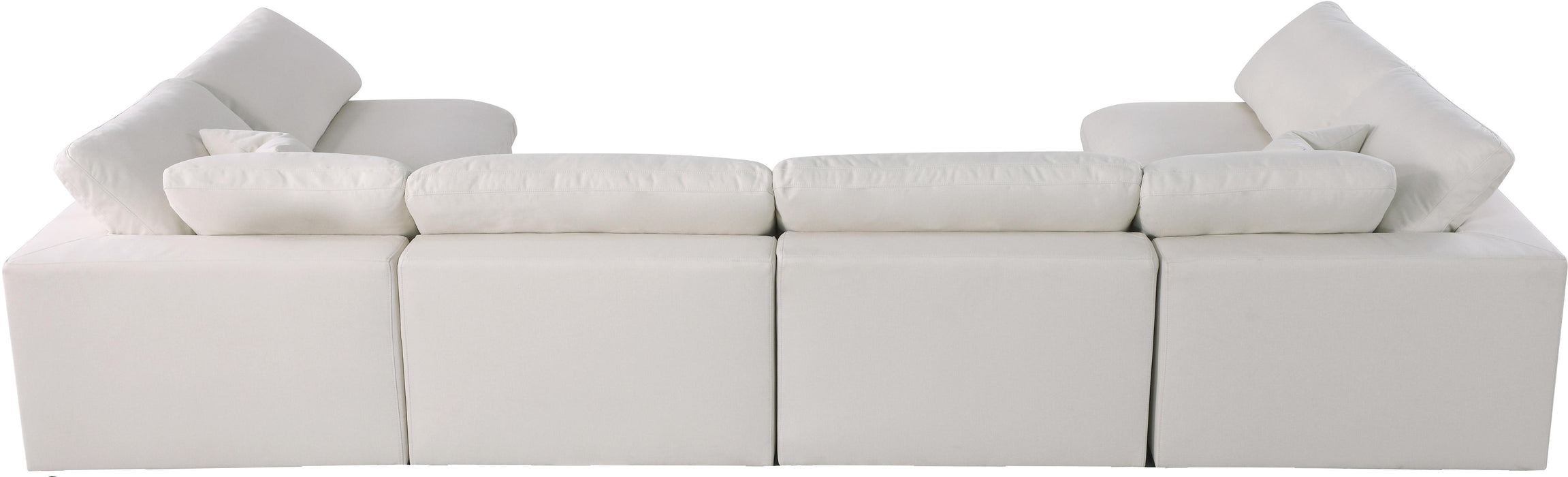 Plush Cream Velvet Standard Cloud Modular Sectional - Bargain Furniture (Detroit, MI)