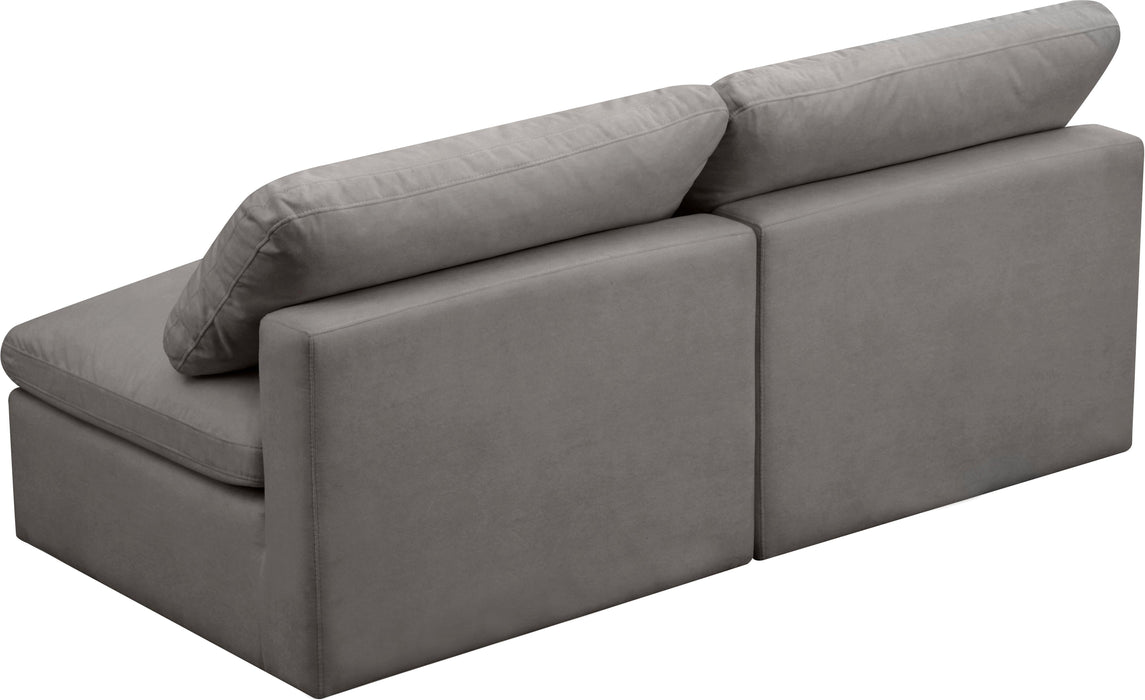 Plush Grey Velvet Standard Cloud Modular Sofa - Bargain Furniture (Detroit, MI)