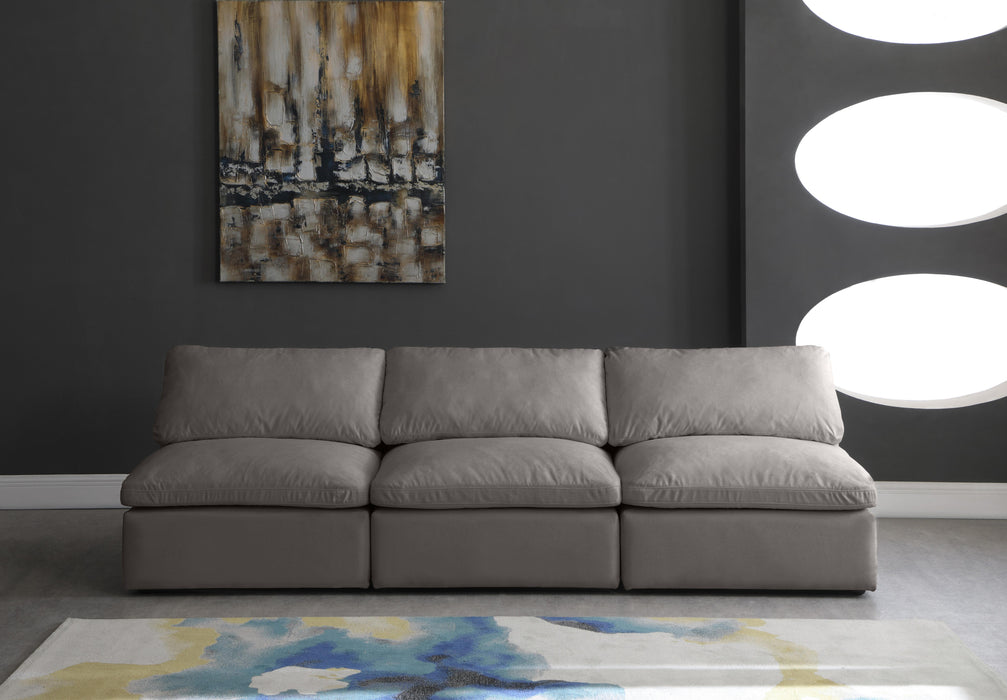 Plush Grey Velvet Standard Cloud Modular Sofa - Bargain Furniture (Detroit, MI)