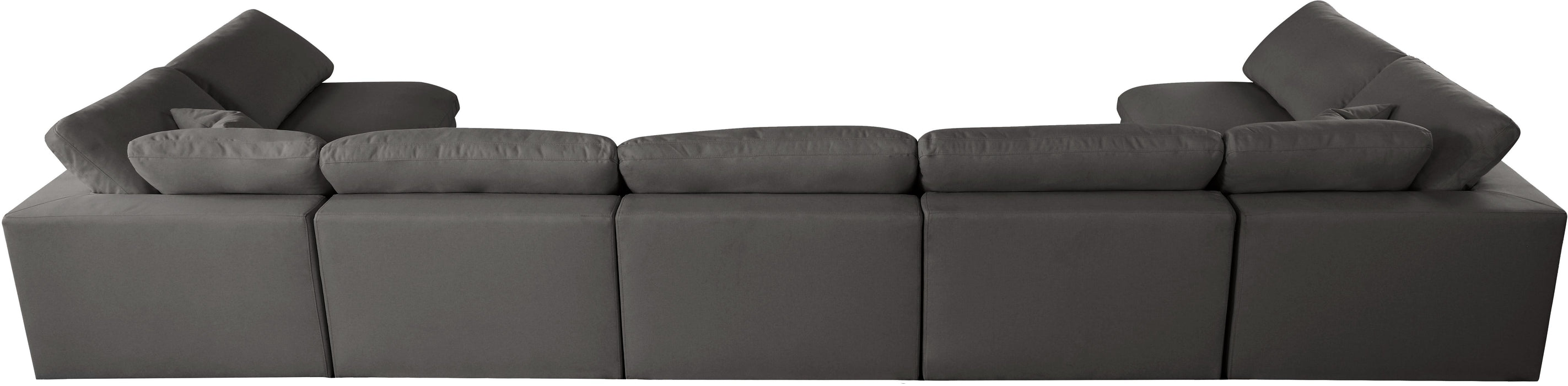 Plush Grey Velvet Standard Cloud Modular Sectional - Bargain Furniture (Detroit, MI)