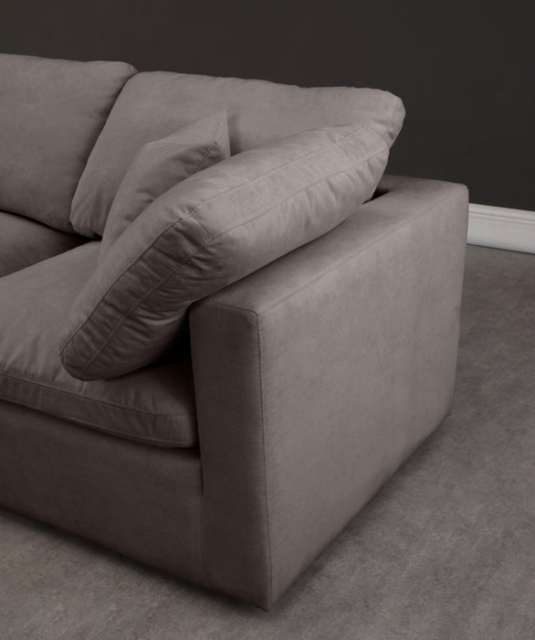 Plush Grey Velvet Standard Cloud Modular Sofa - Bargain Furniture (Detroit, MI)
