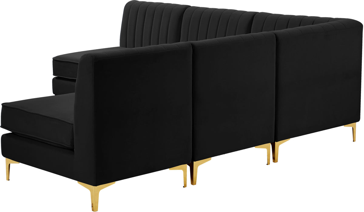 Alina Black Velvet Modular Sectional - Bargain Furniture (Detroit, MI)