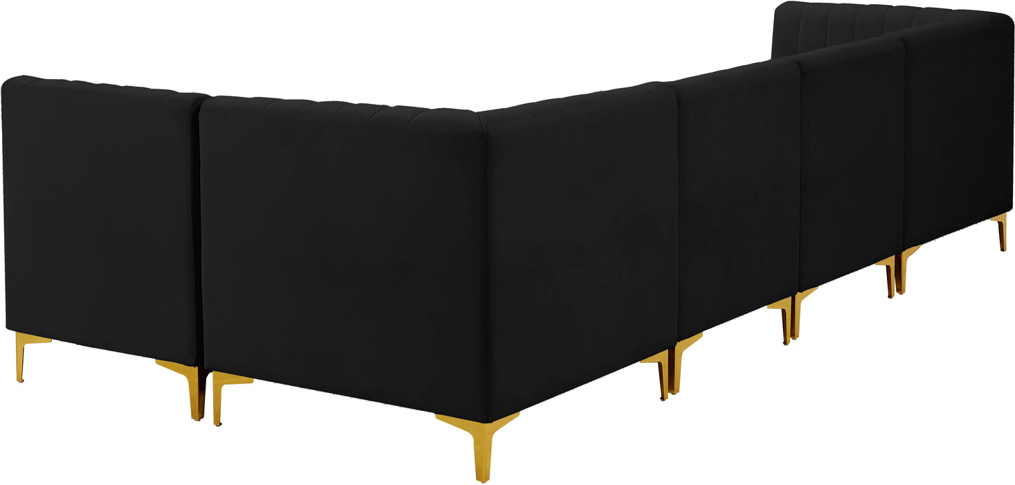 Alina Black Velvet Modular Sectional - Bargain Furniture (Detroit, MI)