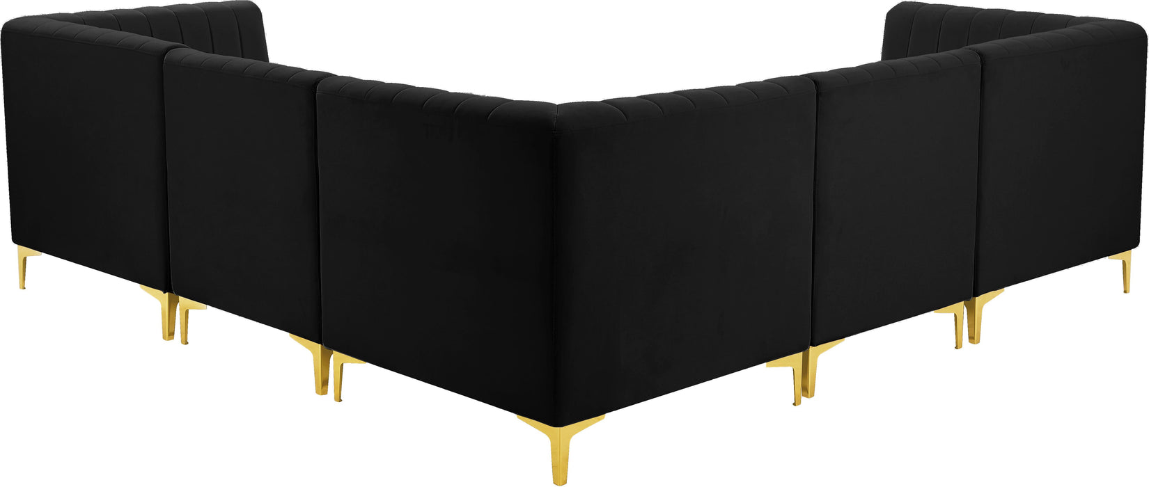 Alina Black Velvet Modular Sectional - Bargain Furniture (Detroit, MI)