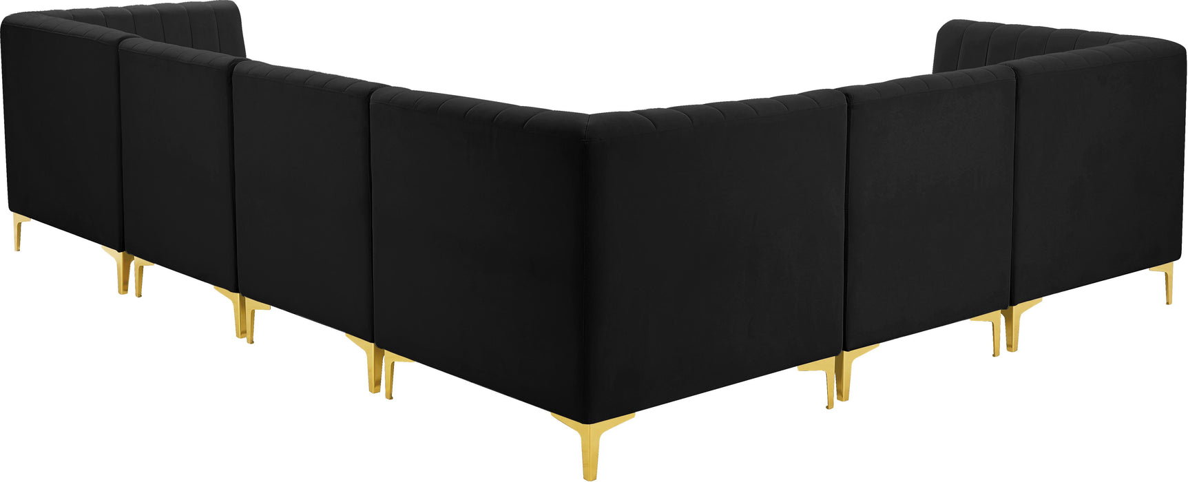 Alina Black Velvet Modular Sectional - Bargain Furniture (Detroit, MI)