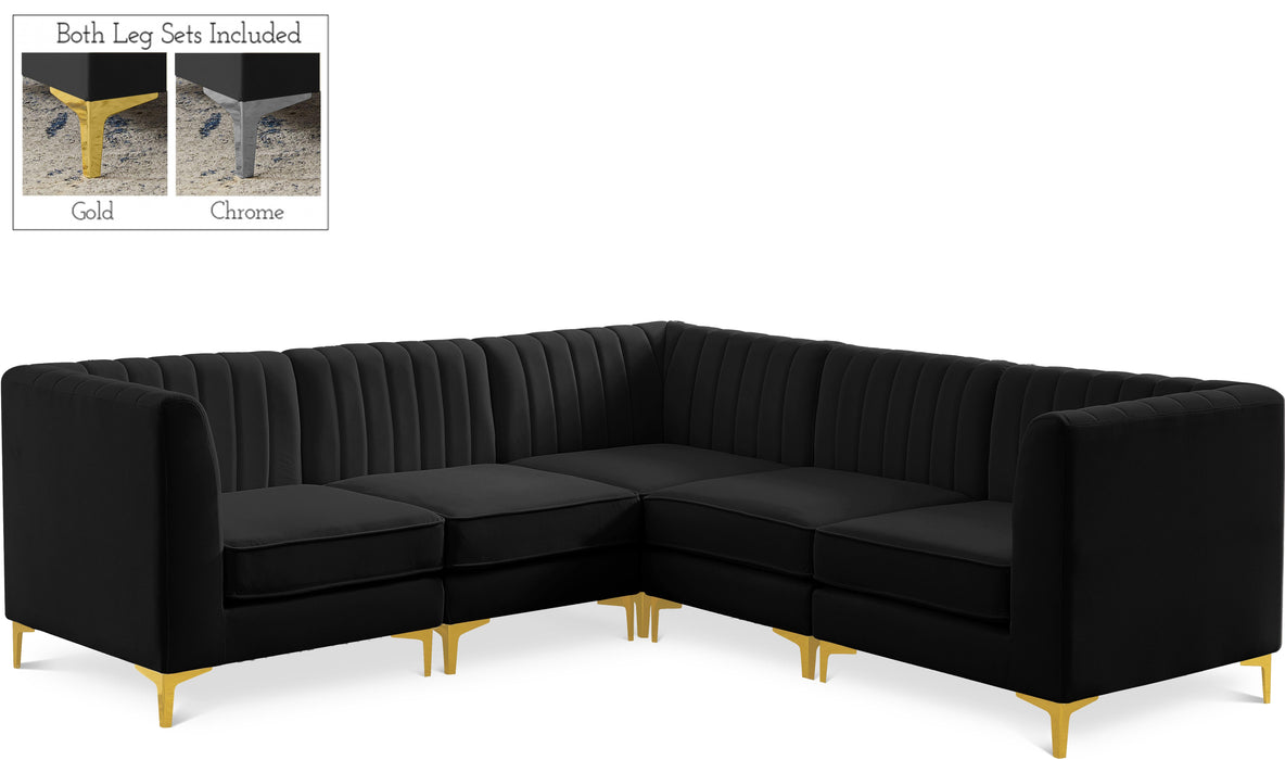 Alina Black Velvet Modular Sectional - Bargain Furniture (Detroit, MI)