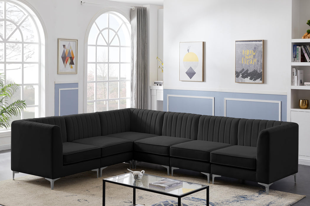 Alina Black Velvet Modular Sectional - Bargain Furniture (Detroit, MI)