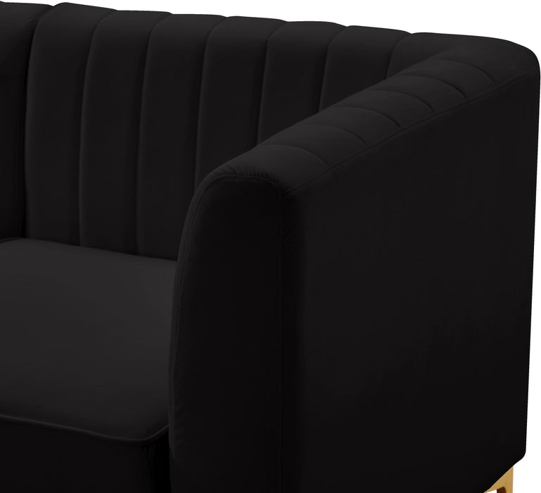 Alina Black Velvet Modular Sectional - Bargain Furniture (Detroit, MI)