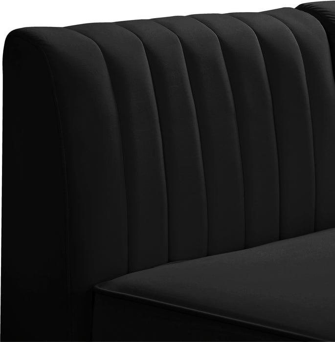 Alina Black Velvet Modular Sectional - Bargain Furniture (Detroit, MI)