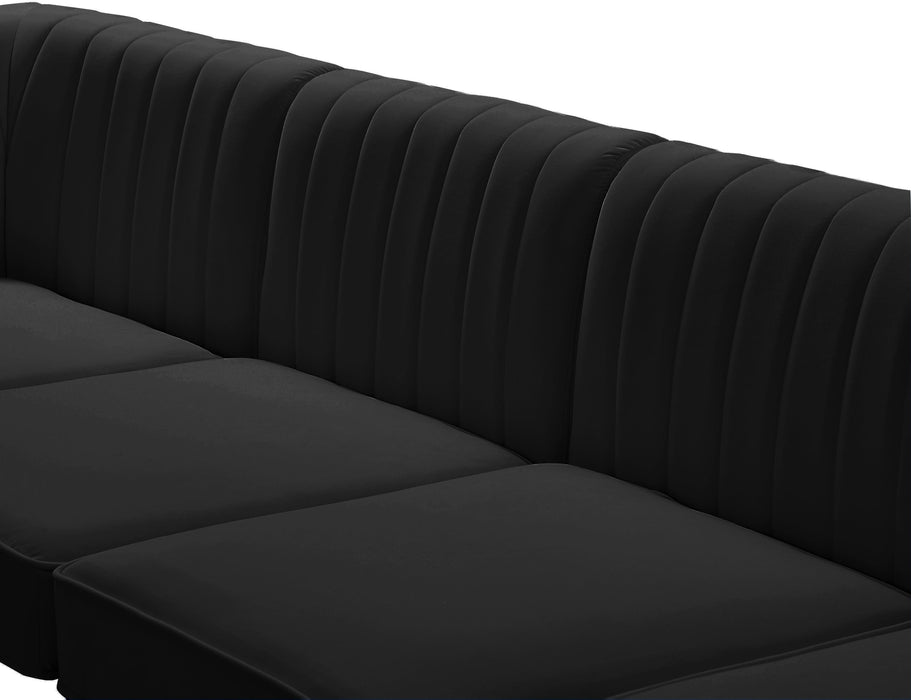 Alina Black Velvet Modular Sectional - Bargain Furniture (Detroit, MI)