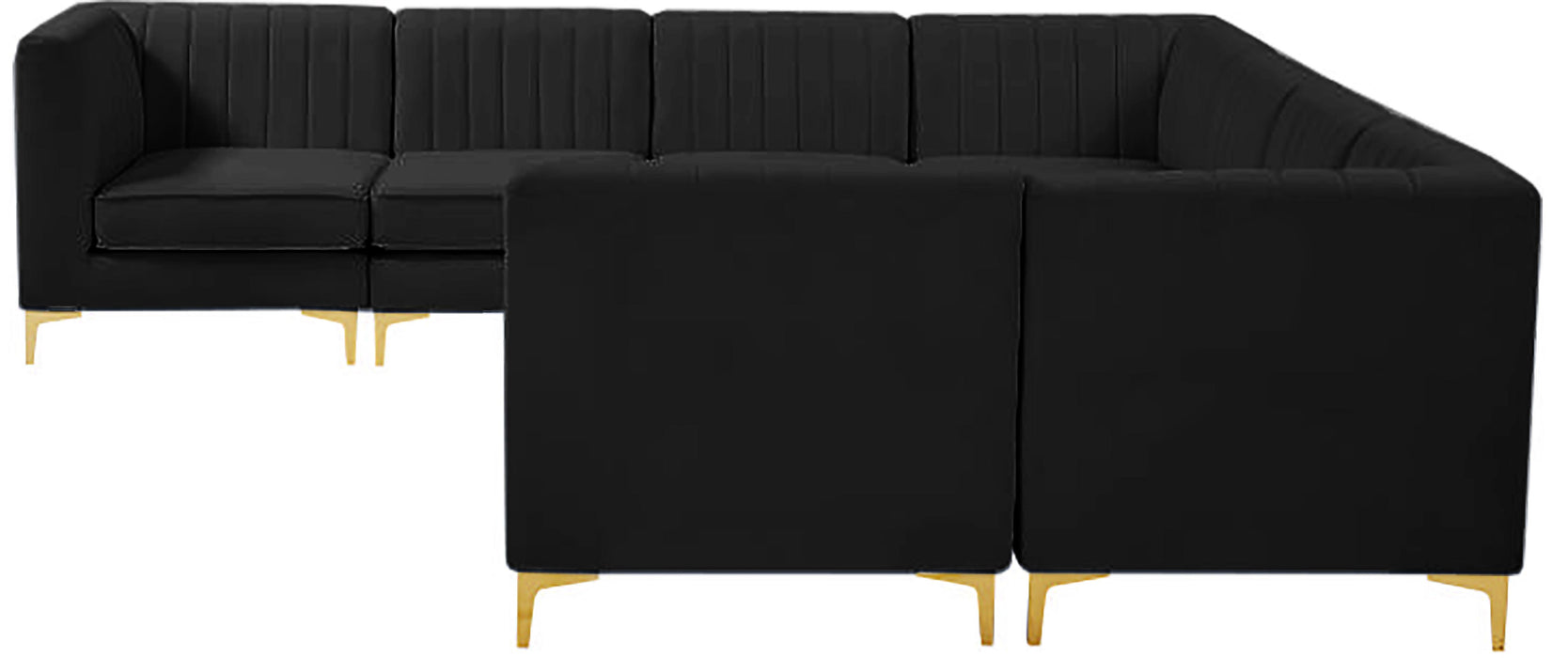 Alina Black Velvet Modular Sectional - Bargain Furniture (Detroit, MI)