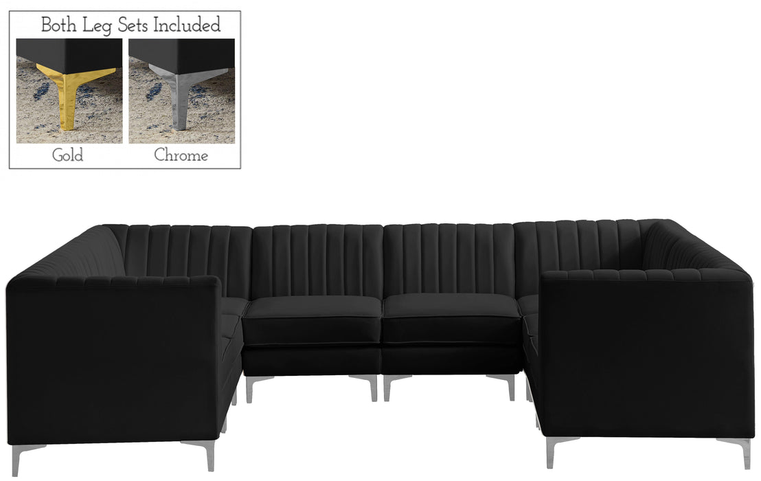 Alina Black Velvet Modular Sectional - Bargain Furniture (Detroit, MI)