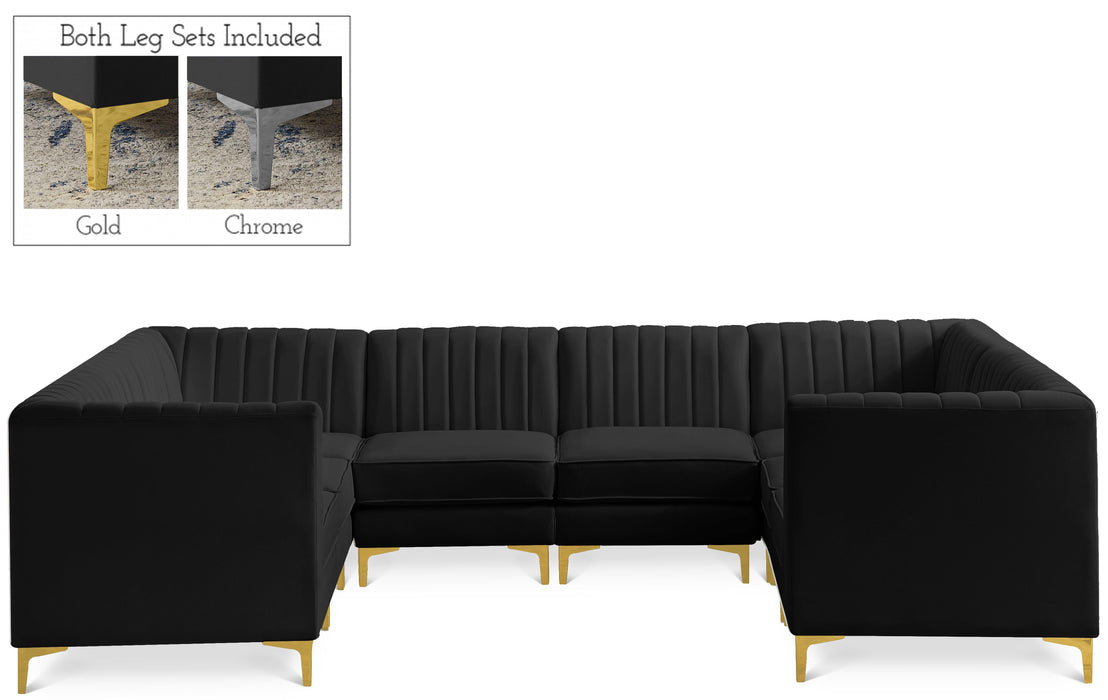 Alina Black Velvet Modular Sectional - Bargain Furniture (Detroit, MI)