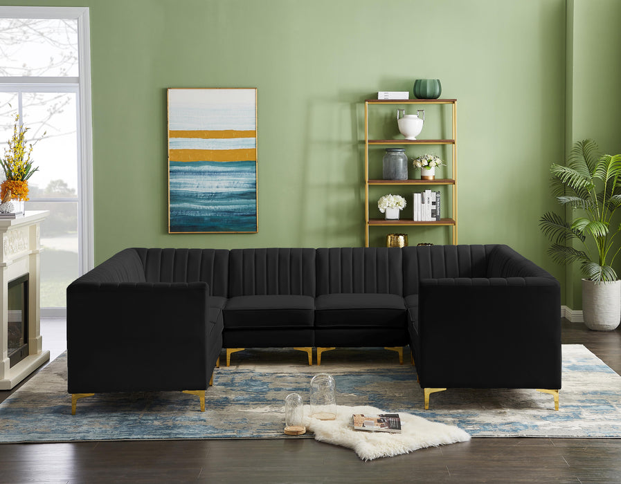 Alina Black Velvet Modular Sectional - Bargain Furniture (Detroit, MI)