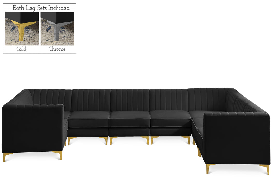 Alina Black Velvet Modular Sectional - Bargain Furniture (Detroit, MI)