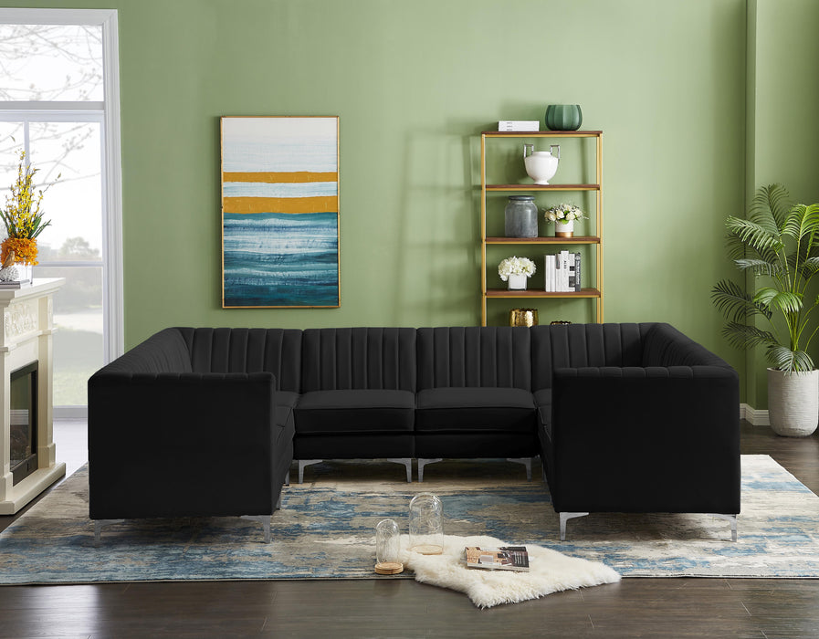 Alina Black Velvet Modular Sectional - Bargain Furniture (Detroit, MI)