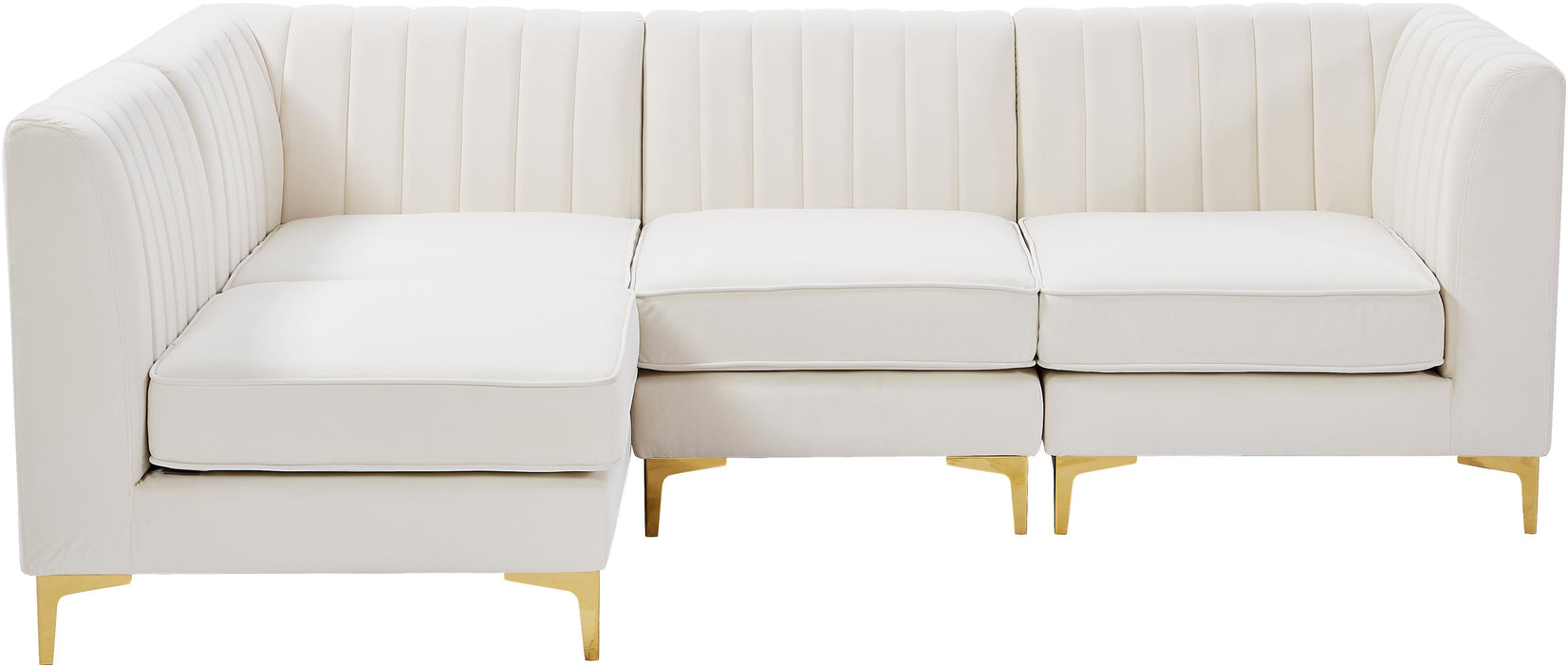 Alina Cream Velvet Modular Sectional - Bargain Furniture (Detroit, MI)