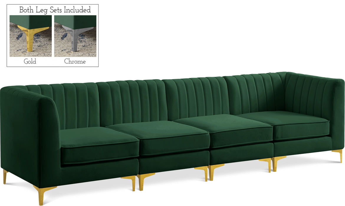 Alina Green Velvet Modular Sectional - Bargain Furniture (Detroit, MI)