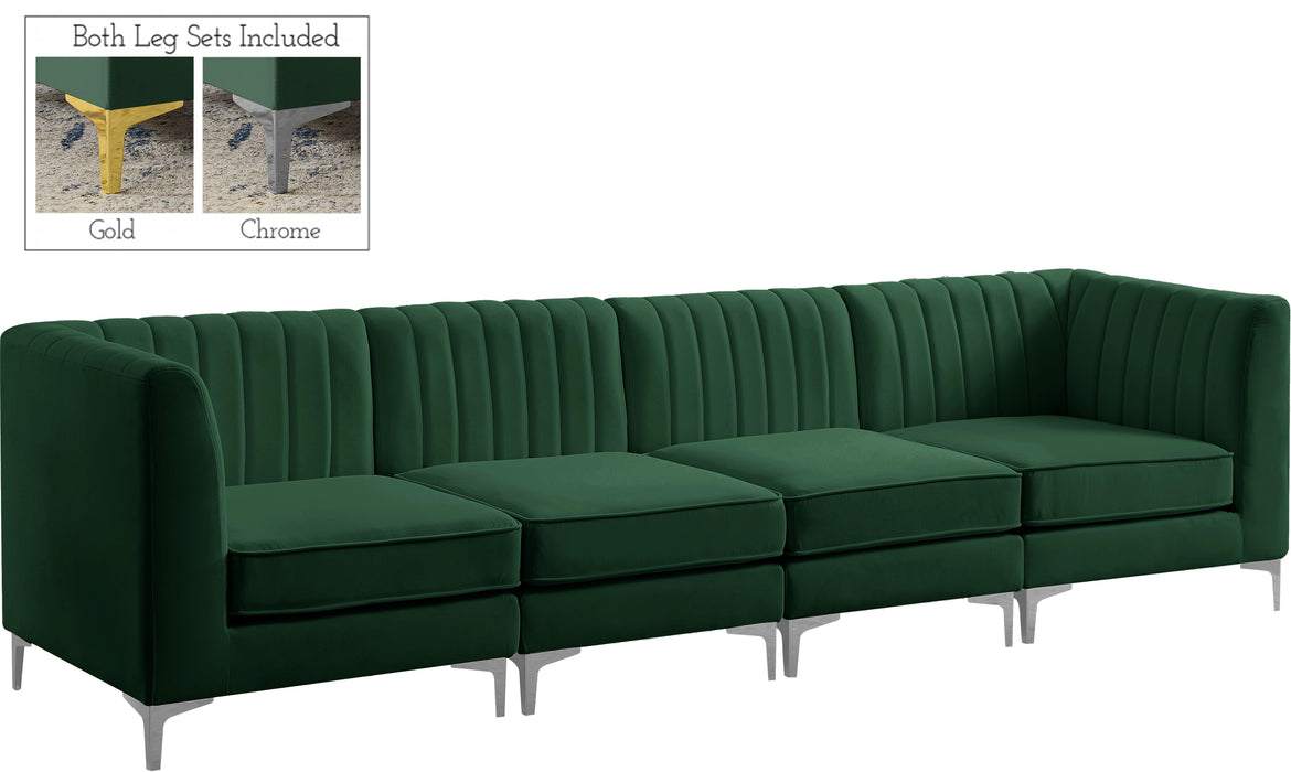 Alina Green Velvet Modular Sectional - Bargain Furniture (Detroit, MI)