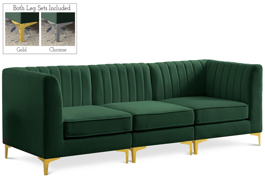 Alina Green Velvet Modular Sectional - Bargain Furniture (Detroit, MI)