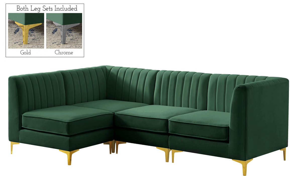 Alina Green Velvet Modular Sectional - Bargain Furniture (Detroit, MI)