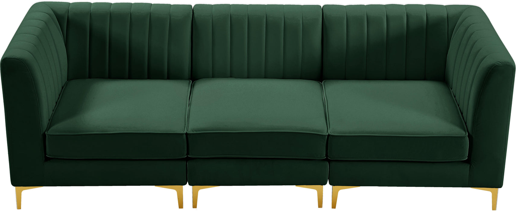 Alina Green Velvet Modular Sectional - Bargain Furniture (Detroit, MI)