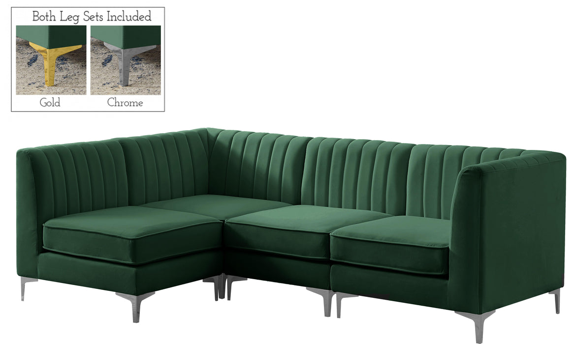 Alina Green Velvet Modular Sectional - Bargain Furniture (Detroit, MI)