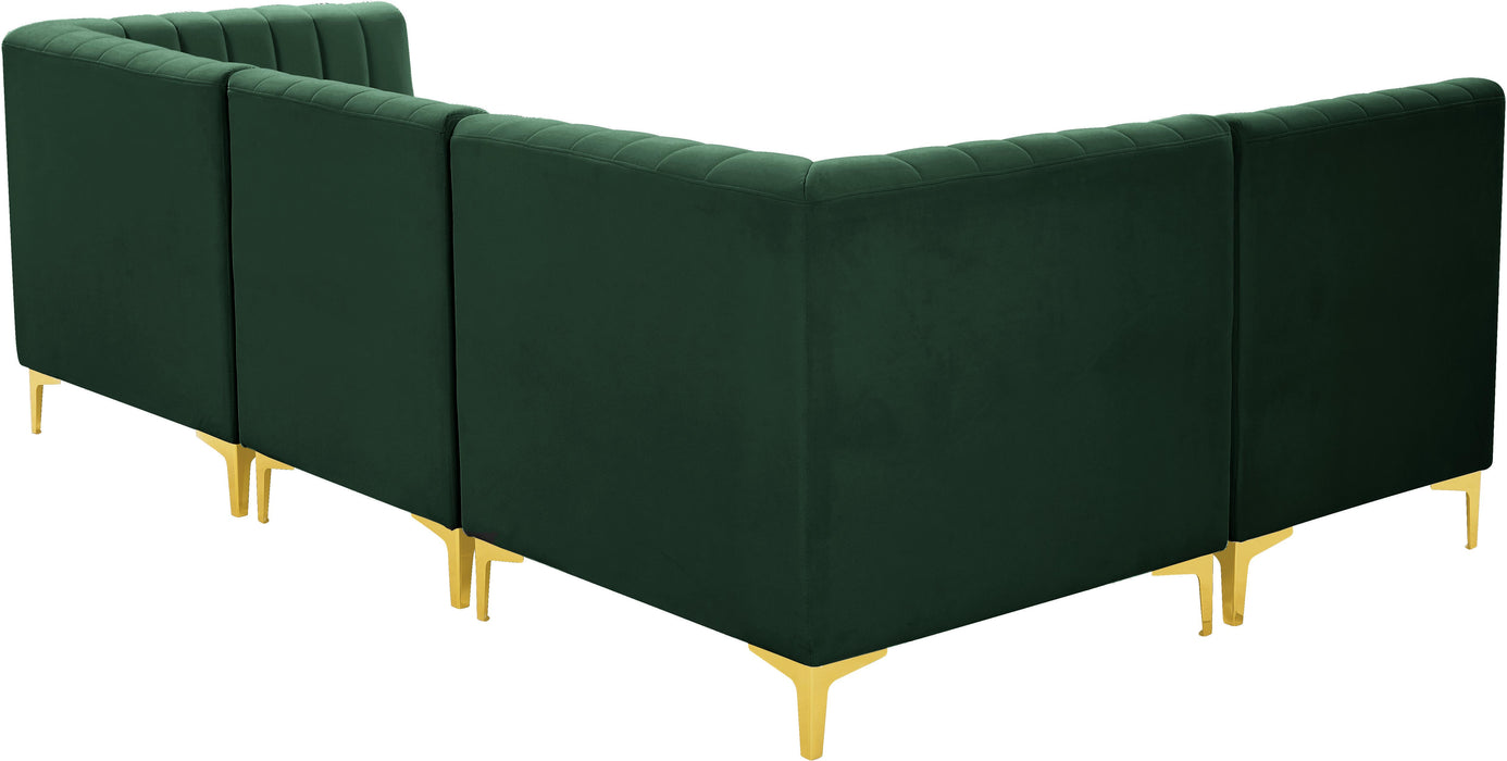 Alina Green Velvet Modular Sectional - Bargain Furniture (Detroit, MI)