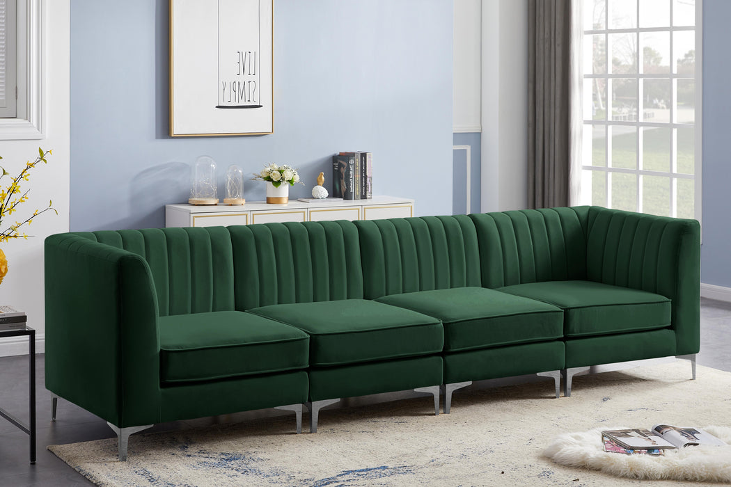 Alina Green Velvet Modular Sectional - Bargain Furniture (Detroit, MI)