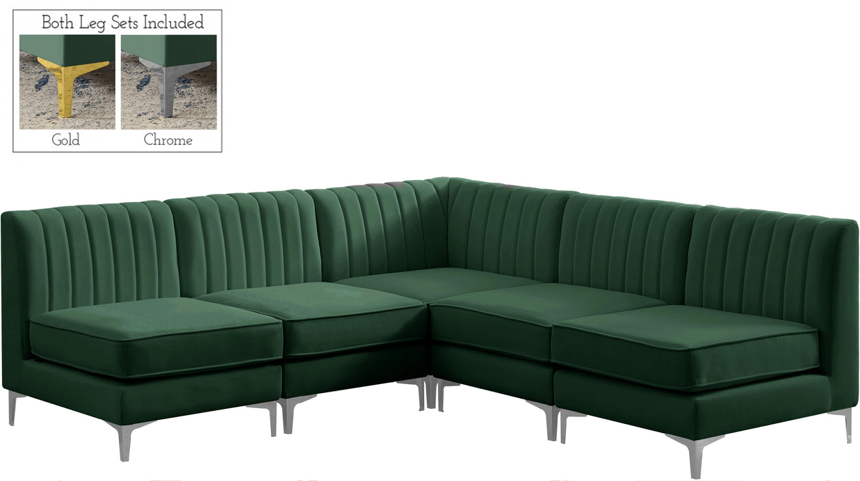 Alina Green Velvet Modular Sectional - Bargain Furniture (Detroit, MI)