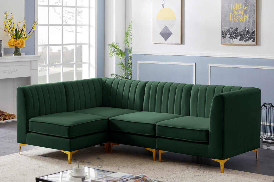 Alina Green Velvet Modular Sectional - Bargain Furniture (Detroit, MI)