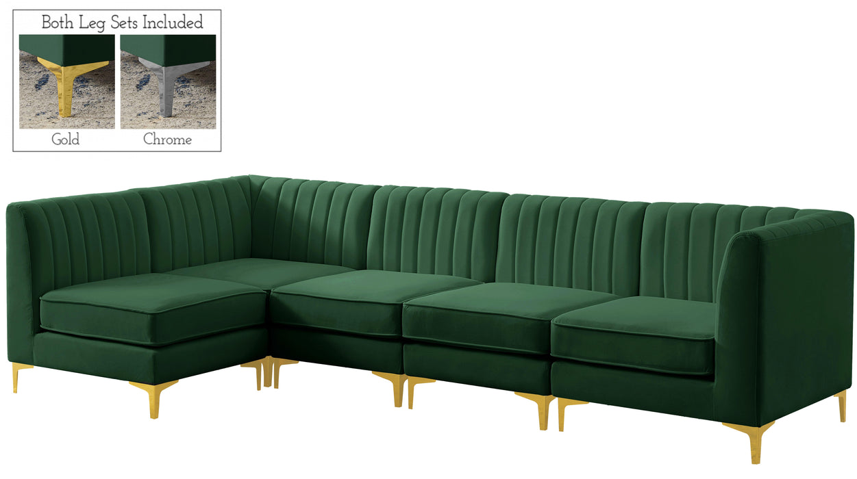 Alina Green Velvet Modular Sectional - Bargain Furniture (Detroit, MI)