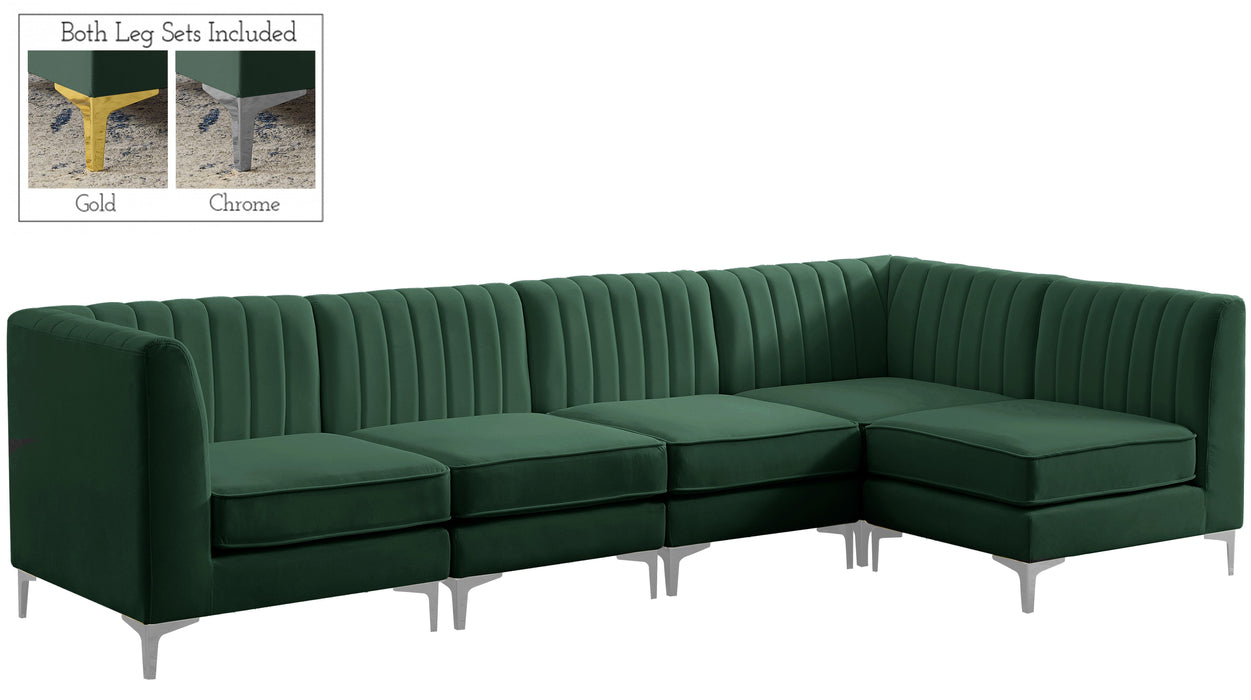 Alina Green Velvet Modular Sectional - Bargain Furniture (Detroit, MI)